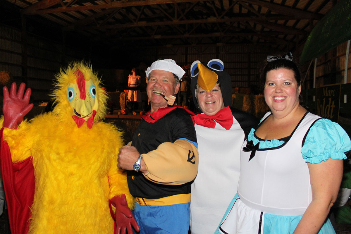 Crystal (chicken), Gary (Popeye), Helen (Penguin) & Mischel (Alice in Wonderland)
